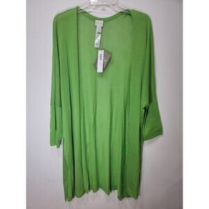 Chico's Convertible Cardigan Sweater 1 Oversize Chive Green Long New NWT M 8